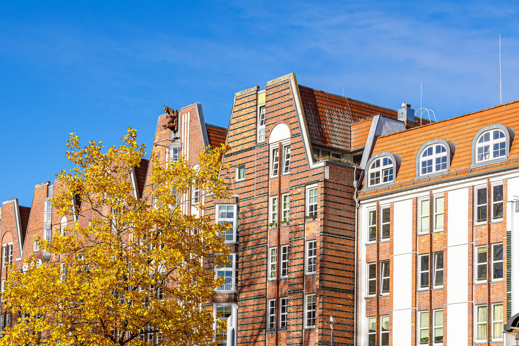 Blick auf das Fünfgiebelhaus in der Hansestadt Rostock im Herbst | Blick auf das Fünfgiebelhaus in der Hansestadt Rostock im Herbst.