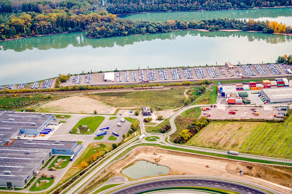 Luftbild: Landeshafen Wörth in Wörth am Rhein im Bundesland Rheinland-Pfalz in Deutschland. Foto: IMG_13756.jpg vom 08.10.2008 durch Werner Riehm/FLY-FOTO.de