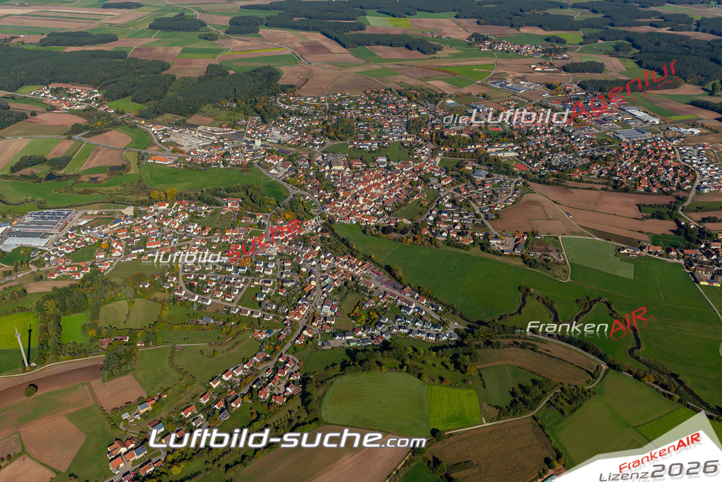 aktuelles Luftbild von  Windsbach - Luftaufnahme wurde 2019 von https://frankenair.de mittels Flugzeug (keine Drohne) erstellt.