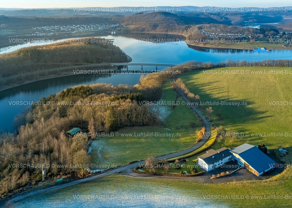 Olpe2502600109HowaldBiggesee-HDR | Luftbild, Hof Siele, Rhode, Olpe, Sauerland, Nordrhein-Westfalen, Deutschland