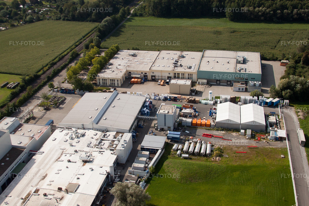 Luftbild: Werksgelände des Chemieproduzenten KLEBCHEMIE M. G. Becker GmbH & Co. KG in Weingarten im Bundesland Baden-Württemberg in Deutschland. Foto: IMG_33383.jpg vom 05.09.2010 durch Werner Riehm/FLY-FOTO.de