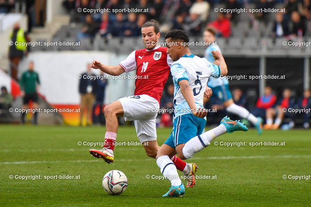AUT, U21 EM-Qualifikation - Oesterreich vs Norwegen | 29.3.2022, Josko Arena Ried, AUT, U21 EM-Qualifikation - Oesterreich vs Norwegen, im Bild Matthaeus Taferner (AUT) vs Fredrik Oppegard (NOR)


// Uefa U21 Euro 2023 Qualifikation Match between Austria and Norway in Ried, Austria on 2022/03/29