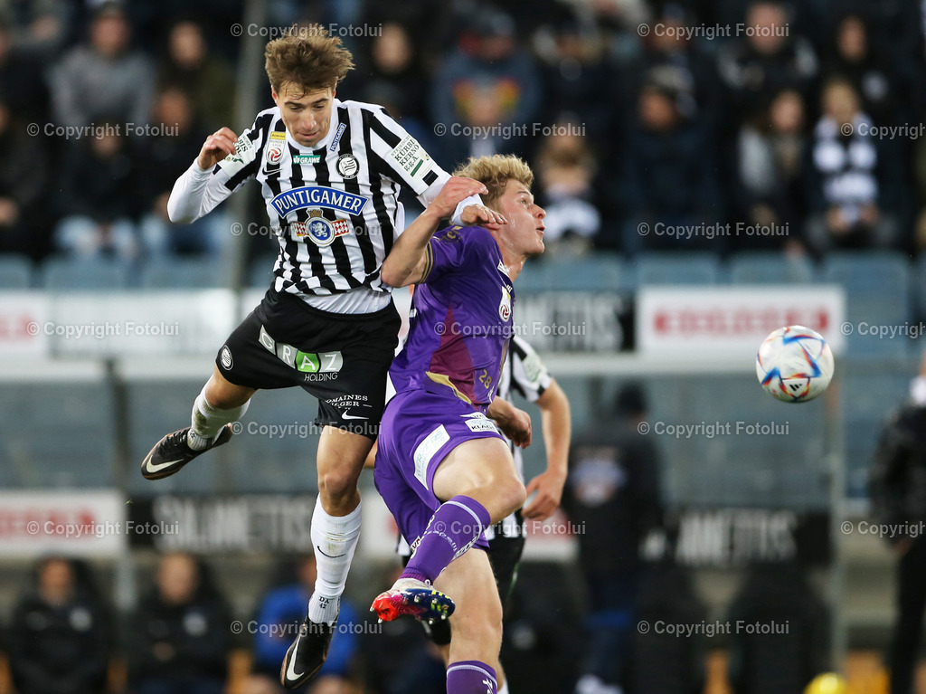 A_LUI_25032023___11 | SPORT,FUSSBALL,ADMIRAL BUNDESLIGA STURM GRAZ-AUSTRIA KLAGENFURT 25.02.2023IM BILD: DAVID AFFNGRUBER  (GRAZ) UND NICOLAS BIDNER (KLAGENFURT) FOTOLUI/MARIO WIMMER