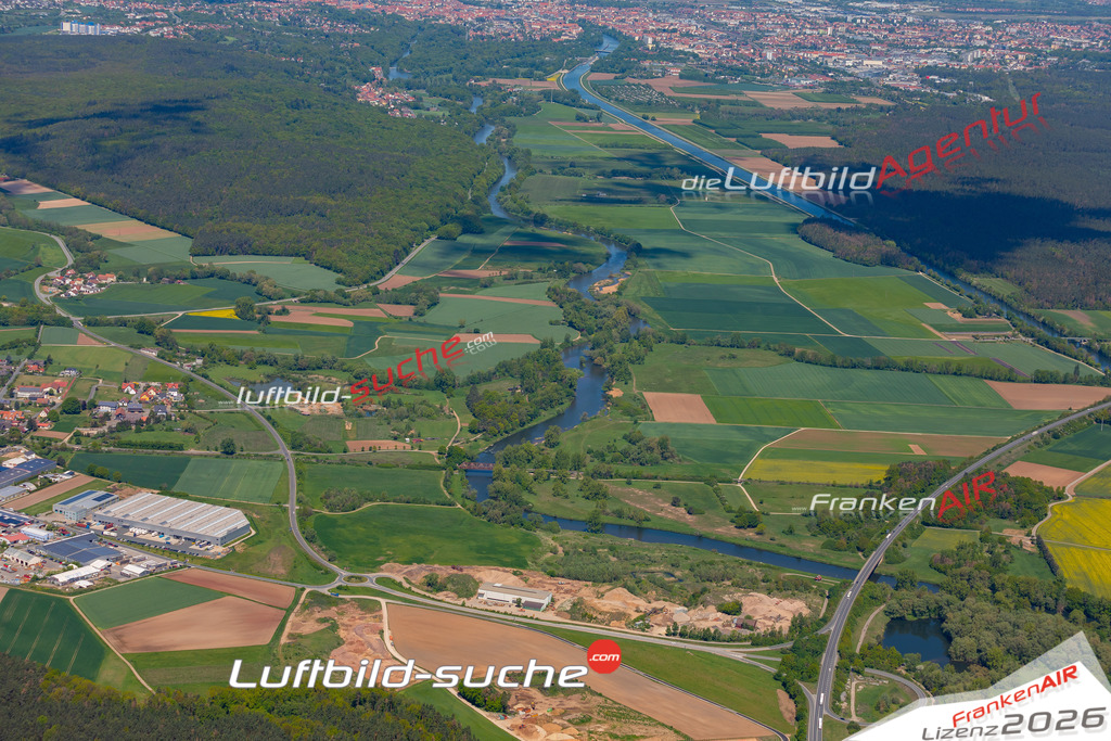 Die Luftbildaufnahme Regnitz-pettstadt -  wurde 2019 mittels Flugzeug (keine Drohne) erstellt. Perfekte Schärfe und Druck- Ergebnisse- Garantiert!