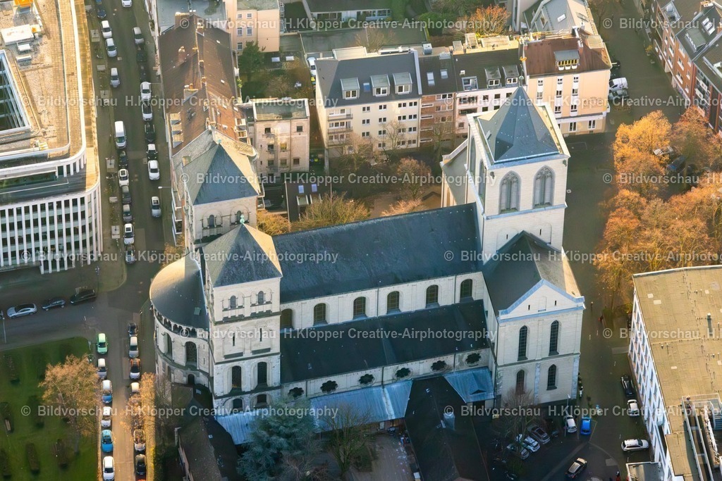 Luftbilder Köln-7865 | Luftbildfotografie Kirchengebäude " Basilika St. Kunibert " an der Straße Kunibertskloster in Köln im Bundesland Nordrhein-Westfalen, Deutschland - Realisiert mit Pictrs.com