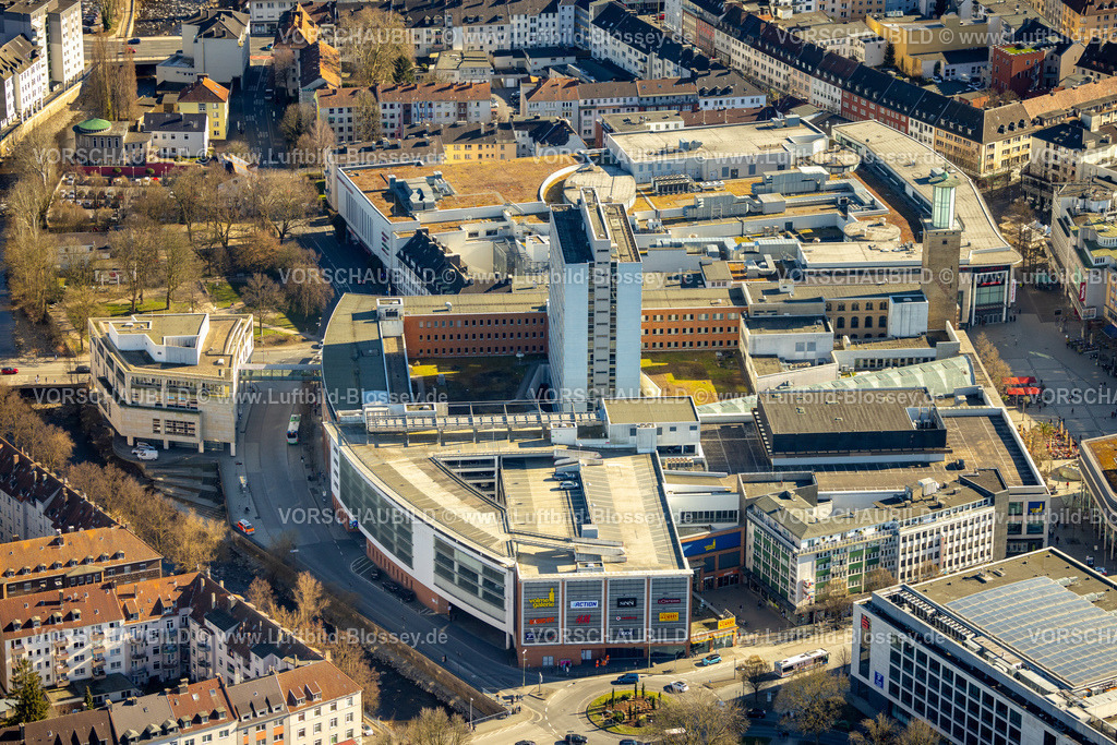Hagen250302379 | Luftbild, Einkaufszentrum Volmegalerie und Rathaus Galerie, Altenhagen, Hagen, Ruhrgebiet, Nordrhein-Westfalen, Deutschland