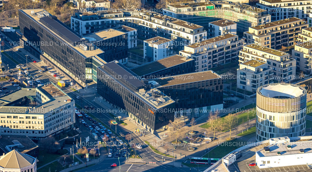 Essen230201661 | Luftbild, FUNKE Mediengruppe Firmengebäude, Westviertel, Essen, Ruhrgebiet, Nordrhein-Westfalen, Deutschland