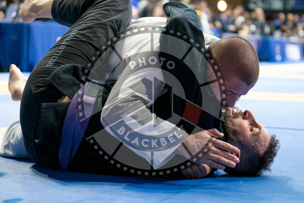 20240125PBB00530 | Fighters compete during the sixth day of the Brazilian Jiu-jitsu European Championship of the IBJJF in Paris, France, on January 25, 2024.