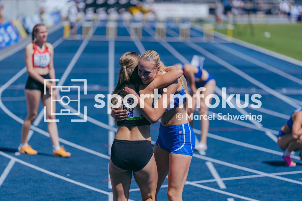DM U23 U18 Bochum 2026 | Leila Ehlers (TSV Asendorf), Startnummer 758 und Mia Hartmann (TV Dornholzhausen/Taunus), Startnummer 569 400 Meter Hürden, Deutsche Meisterschaften der U18 &amp; U23 2026, Lohrheidestadion Bochum-Wattenscheid, 04.07.2026 Foto: Marcel Schwering / sportimfokus - Realisiert mit Pictrs.com