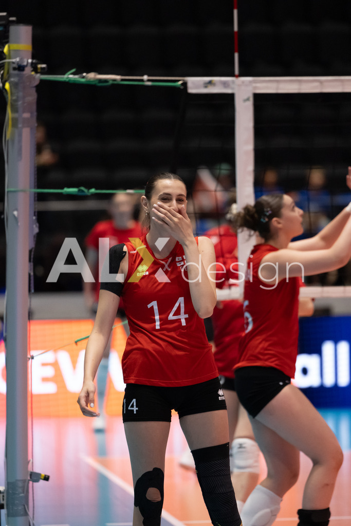 Georgia v Switzerland - CEV European League Women | KRIENS, SWITZERLAND - JUNE 12: TINATIN ZHGENTI of Georgia before the CEV European League match between Georgia and Switzerland at Pilatus Arena on June 12, 2026 in Kriens, Switzerland. - Realisiert mit Pictrs.com
