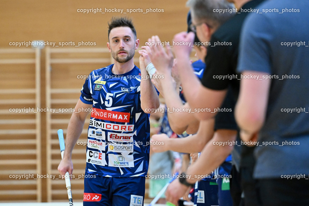 VSV Unihockey vs. Wiener Floorballferein 6.4.2024 | #5 Michael Kanduth VSV Unihockey, VSV Unihockey vs. Wiener Floorballferein 6.4.2024, VSV Unihockey vs. Wiener Floorballferein  am 06.04.2024 in Villach (Ballspielhalle St. Martin), Austria, (Photo by Bernd Stefan)