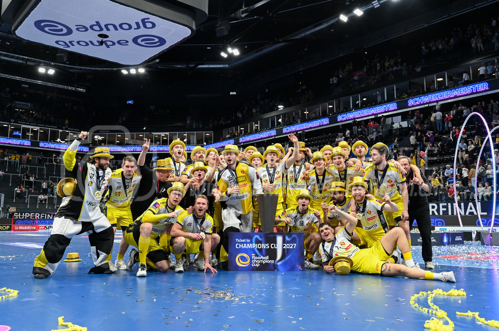 Zug United - HC Rychenberg - 25. April 2026 | Der HCR gewinnt und wird erstmals Schweizer MeisterDer HCR qualifiziert sich mit dem Schweizer Meistertitel auch für den Champions Cup 2027 am L-UPL Superfinal-Spiel zwischen Zug United und HC Rychenberg am 25. April 2026 in der BCF Arena, Fribourg, Schweiz.Bild: Sportfotografie Markus Aeschimann | www.markus-aeschimann.ch - Realisiert mit Pictrs.com