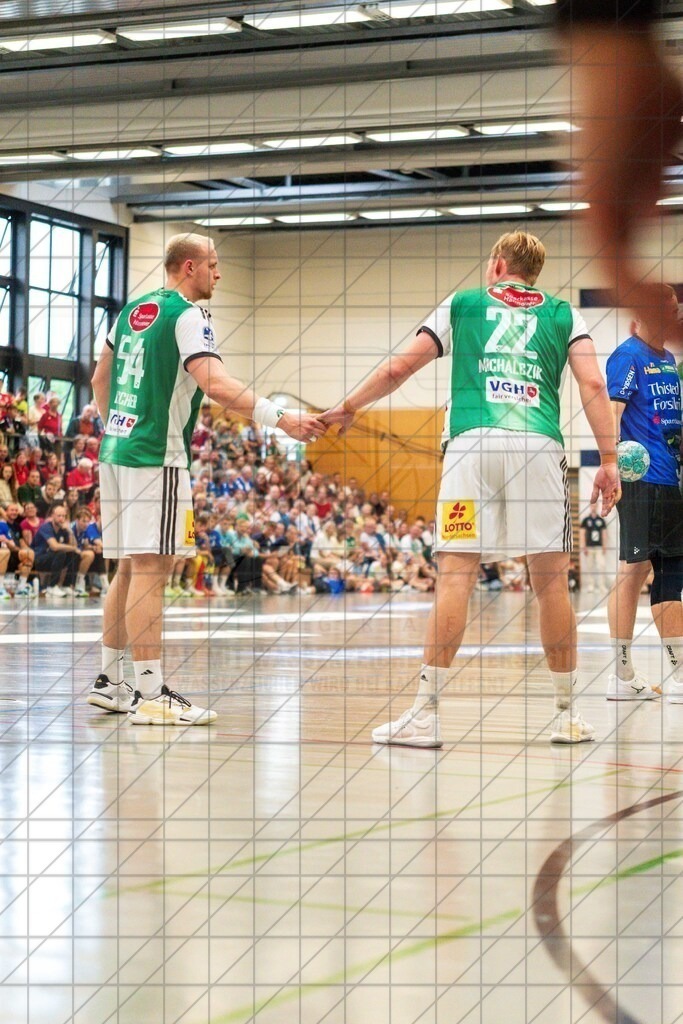 IHC 2026 - TSV Hannover-Burgdorf vs. Mors-Thy Håndbold | Justus Fischer (TSV Hannover-Burgdorf #54), Marian Michalczik (TSV Hannover-Burgdorf #22); IHC 2026 - TSV Hannover-Burgdorf vs. Mors-Thy Håndbold am 07.08.26 in Sporthalle KGS, Schneverdingen - Realisiert mit Pictrs.com