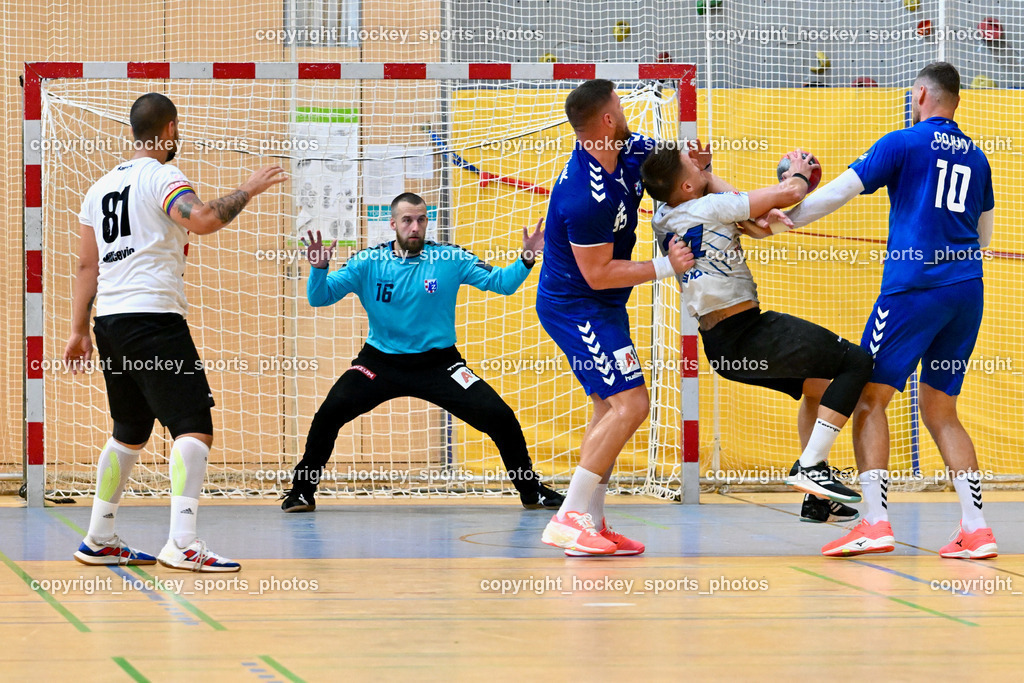 SC Ferlach vs. RK Zagreb 24.8.2023 | #81 Milicevic Adrian, #16 Aljaz Panjtar, #95 Matic Suholeznik, #24 Jovanovic Mladan, #10 Jakov Gojun