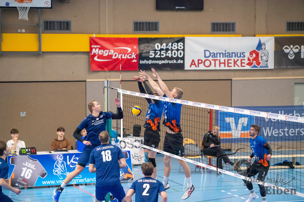 VSG Ammerland-VSG Lüneburg 2 | Volleyball Regionalliga; VSG Ammerland-VSG Lüneburg 2 am 04.02.2024; in Westerstede (Sporthalle Norderstraße), Photo: Philip Eiben 2024 - Realisiert mit Pictrs.com