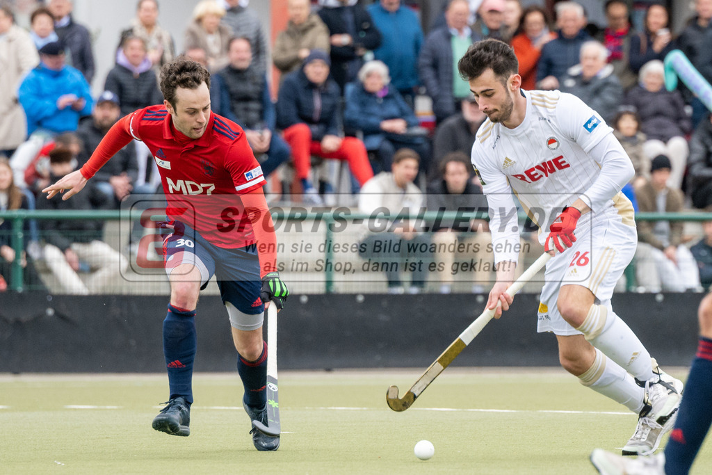 SFE_20230415_0184 | Deutsche Meisterschaft Männliche U16 Halle 2023 am 15.04.2023 in Düsseldorf (Düsseldorfer Hockeyclub 1905 e.V.), Photo: Stephan Fehrmann 2022 (Sports-Gallery),Elian Mazkour ( Rot-Weiss Köln #26 ) ,Schmidt Bernhard ( Düsseldorfer HC #30 )