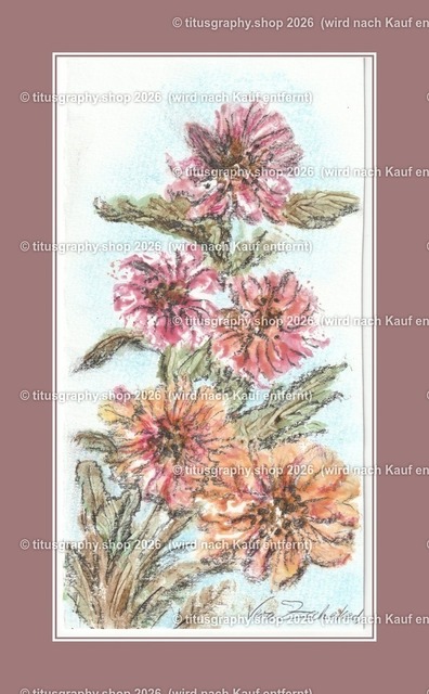 Blumengruß Variation 02 | Zeichnung von Vera Zschecked exclusiv auf titusgraphy.eu - Realisiert mit Pictrs.com