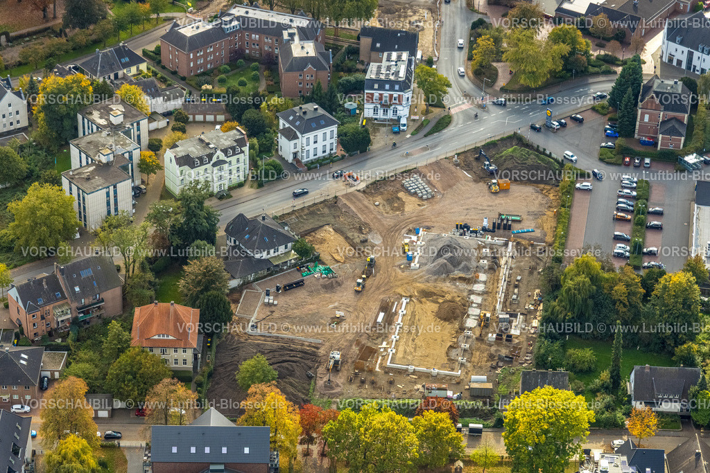 Rees251004797 | Luftbild, Baustelle an der Florastraße für neuen Aldi Supermarkt, Rees, Niederrhein, Nordrhein-Westfalen, Deutschland