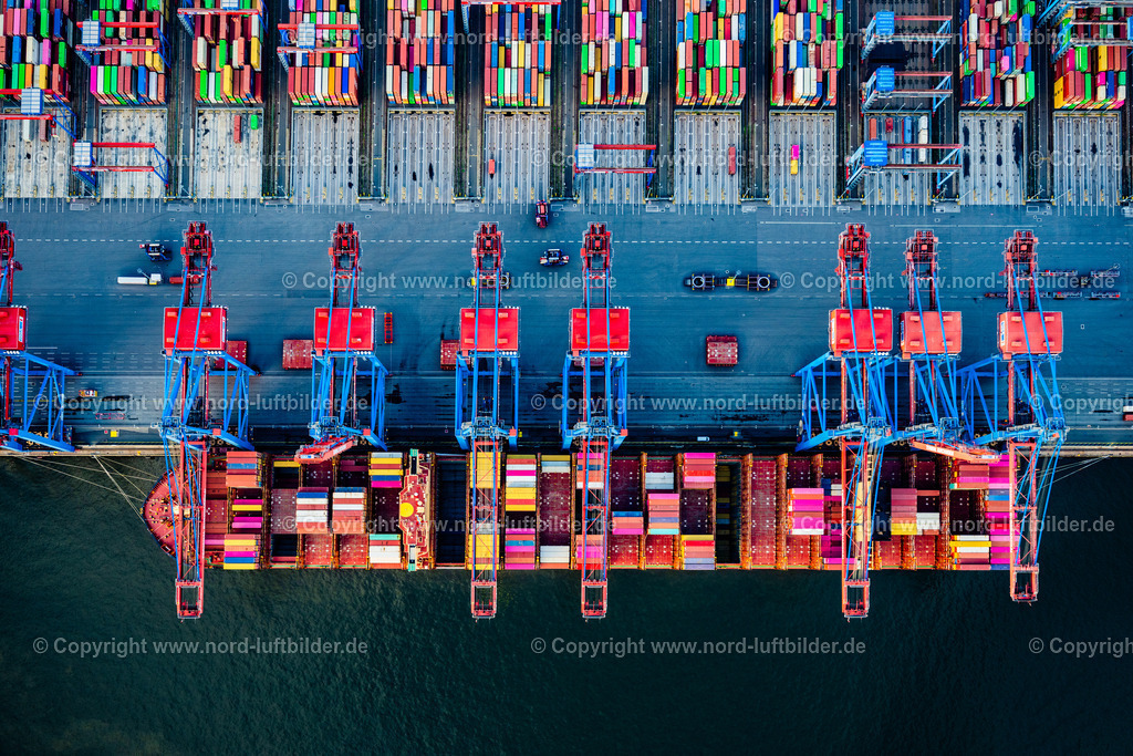 Hamburg_Waltershof_Burchadkai_Containerschiff_Msc_Ilaria_Senkrechtaufnahme_ELS_5297190925 | HAMBURG 19.09.2025 Senkrecht- Luftbild aus der Satelliten- Perspektive vom Containerschiff " MSC Ilaria " am Burchardkai im Hafen im Ortsteil Waltershof in Hamburg, Deutschland. // Vertical aerial view from the satellite perspective of the container ship "Texas Triumph" at Burchardkai in the harbor in the district Waltershof in Hamburg, Germany. Foto: Martin Elsen