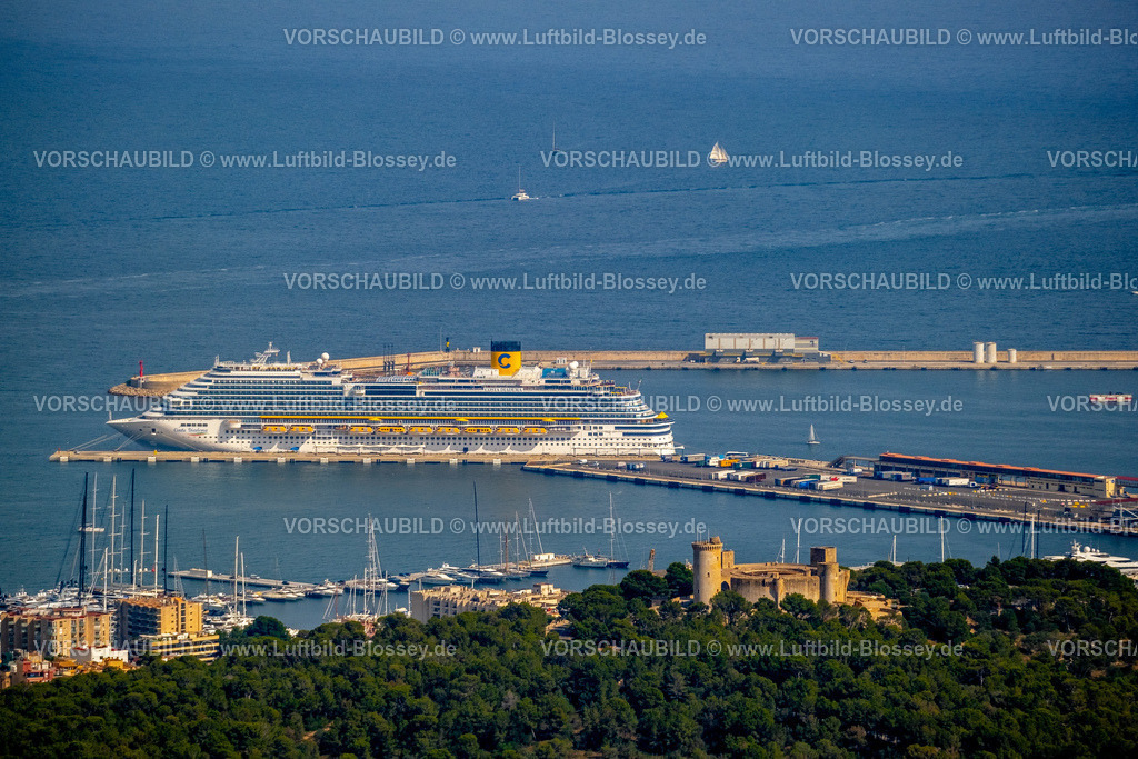 Mallorca230600698N | Luftbild, Kreuzfahrtschiff Costa Diadema im Port Pi, Palma, Balearen, Mallorca, Balearische Inseln, Spanien