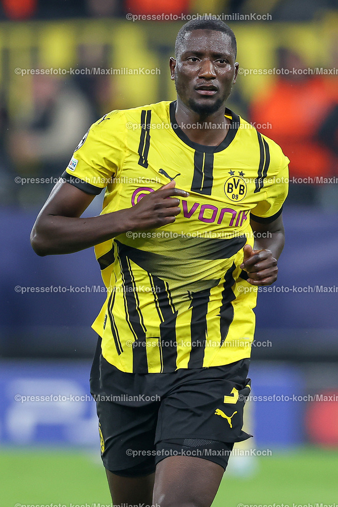 BVB01102401048 | 01.10.2024, Fußball, UEFA Champions League, Borussia Dortmund - Celtic Glasgow, 2. Spieltag, Signal Iduna Park, Saison 2024 2025: Torjubel nach dem 6:1 durch Serhou Guirassy (BVB #9)