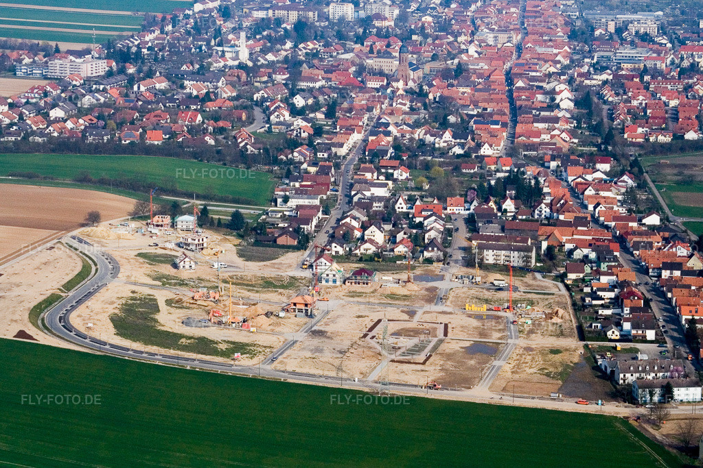 Luftbild: Neubaugebiet Am Höhenweg in Kandel im Bundesland Rheinland-Pfalz in Deutschland. Foto: IMG_5580.jpg vom 15.03.2007 durch Werner Riehm/FLY-FOTO.de