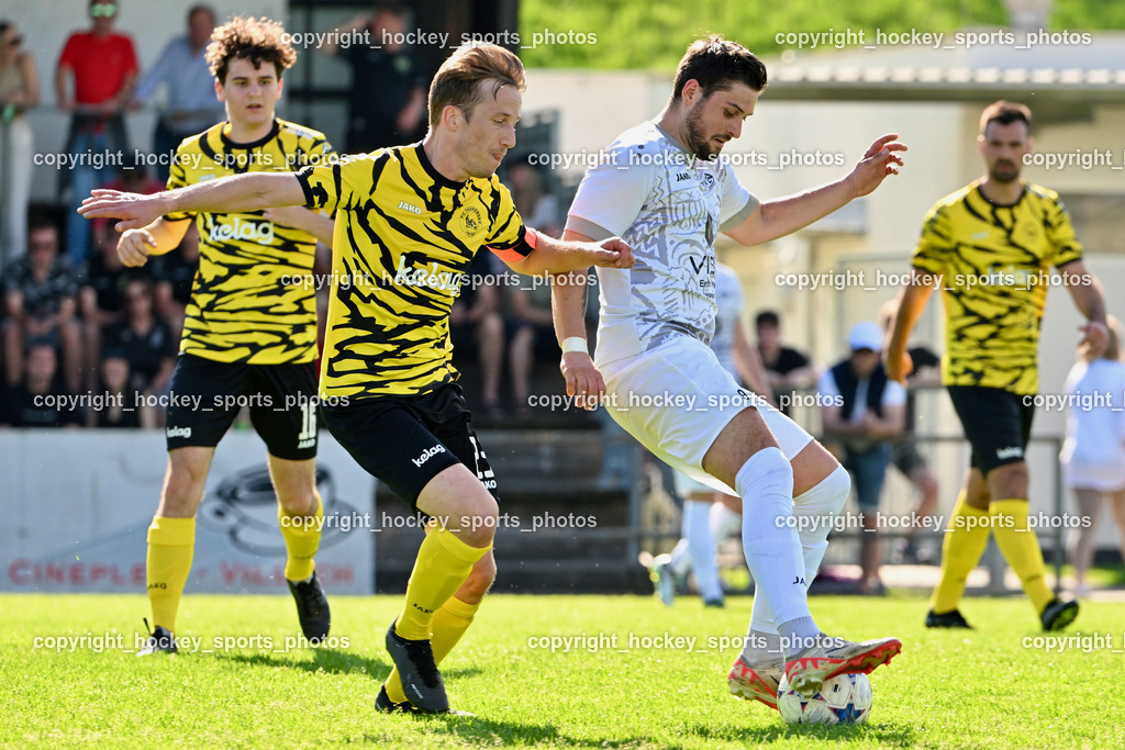 SC Magdalen vs. FC Faakersee | #1 Sandro Julian Keckel SC Magdalen, #16 Tobias Felix Waldner FC Faakersee, #23 Roman Adunka FC Faakersee, #9 Mario Dolinar SC Magdalen, SC Magdalen vs. FC Faakersee, SC Magdalen vs. FC Faakersee am 14.04.2024 in Villach (Sportplatz St. Magdalen), Austria, (Photo by Bernd Stefan)