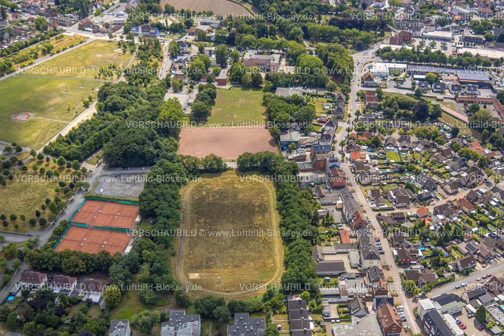 Hamm250702745West | Luftbild, Sportplatz Glück-Auf-Stadionund Tennisplätze Tennisclub Herringen 1956 e. V. am Lippepark, Stadtbezirk Herringen, Hamm, Ruhrgebiet, Nordrhein-Westfalen, Deutschland