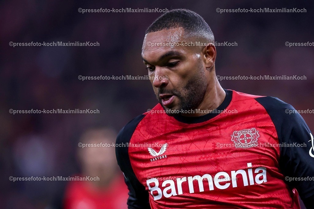 UCL11032502493 | 11.03.2025, Fußball, UEFA Champions League, Bayer 04 Leverkusen - FC Bayern München, Achtelfinale Rückspiel, BayArena, Saison 2024 2025: Jonathan Tah (Bayer04 Leverkusen #4)DFB regulations prohibit any use of photographs as image sequences and or quasi-video.