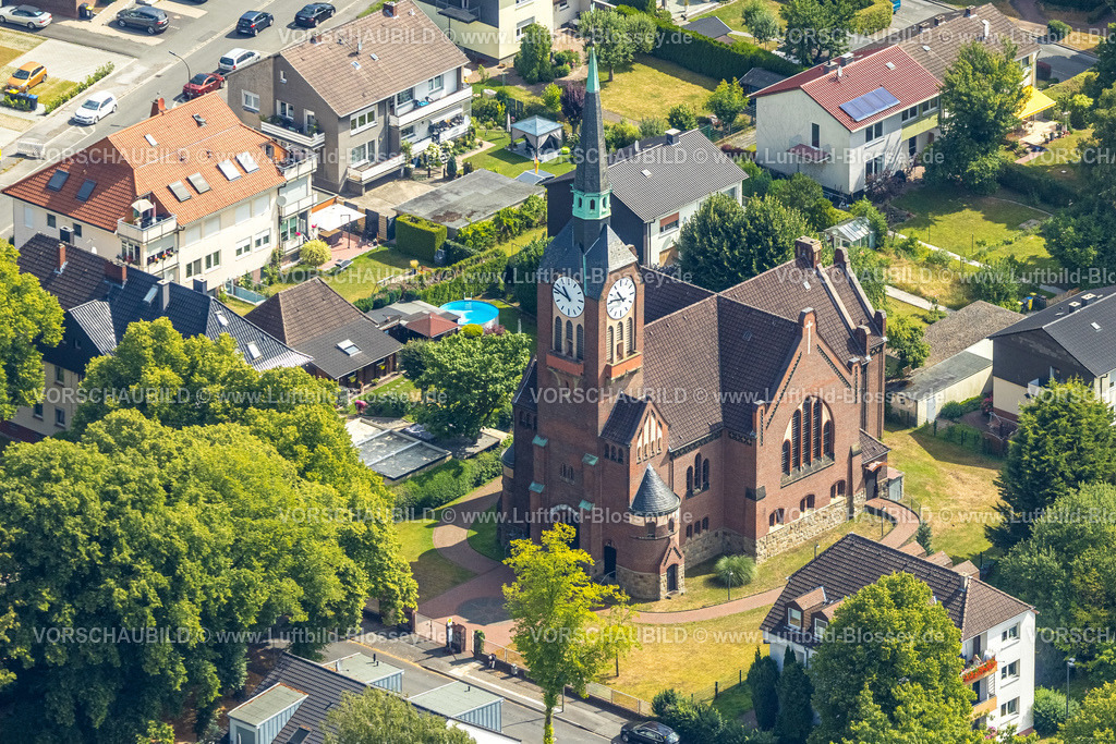 Dortmund220703985 | Luftbild, Evang. Kirche Husen-Kurl, Kurl, Dortmund, Ruhrgebiet, Nordrhein-Westfalen, Deutschland