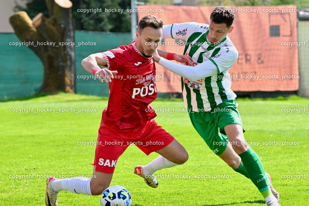 SV Donau Klagenfurt vs. SAK | #9 Sinan Samardzic SAK, #39 Marko Latincic SV Donau,  SV Donau Klagenfurt vs. SAK, SV Donau Klagenfurt vs. SAK am 11.04.2026 in Klagenfurt (Sportplat Donau ), Austria, (Photo by Bernd Stefan)