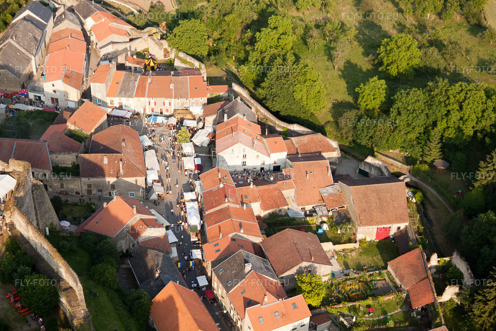 Vue aérienne: Vue de la ville à Rodemack dans le département Moselle, France. Photo: IMG_29491.jpg prise le 26/06/2010 par Werner Riehm/FLY-FOTO.euRésolution de l'original: 4752 x 3168 px