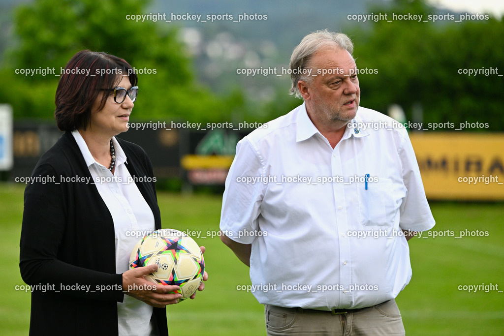 SV Feldkirchen vs. ATSV Wolfsberg 26.5.2023 | SV Feldkirchen Obfrau Ingrid Maier, Bürgermeister Feldkirchen Martin Treffner