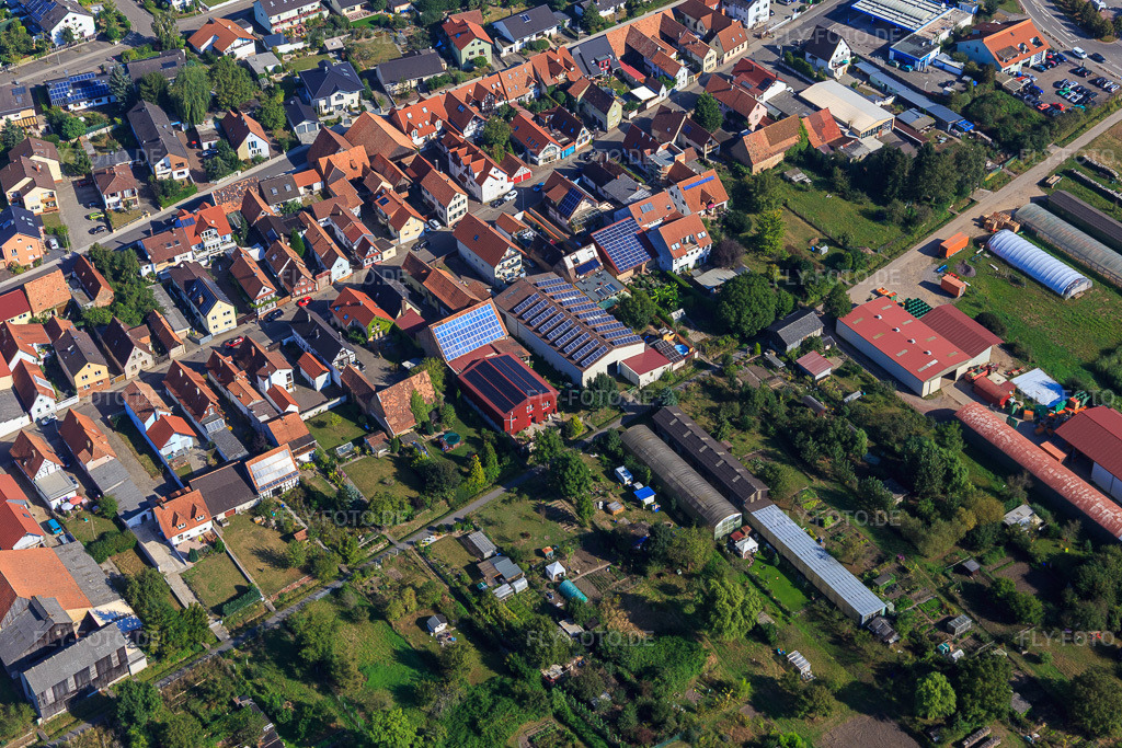 Luftbild: Landwirtschaftliche Hallen am Ettenbaum in Kandel im Bundesland Rheinland-Pfalz in Deutschland. Foto: IMG_094971.jpg vom 24.09.2016 durch Werner Riehm/FLY-FOTO.de