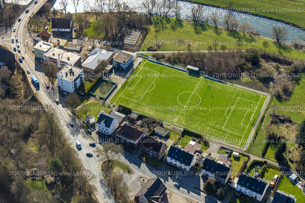 Froendenberg230213914 | Luftbild, Sportplatz SV Langschede, Langschede, Fröndenberg, Ruhrgebiet, Nordrhein-Westfalen, Deutschland
