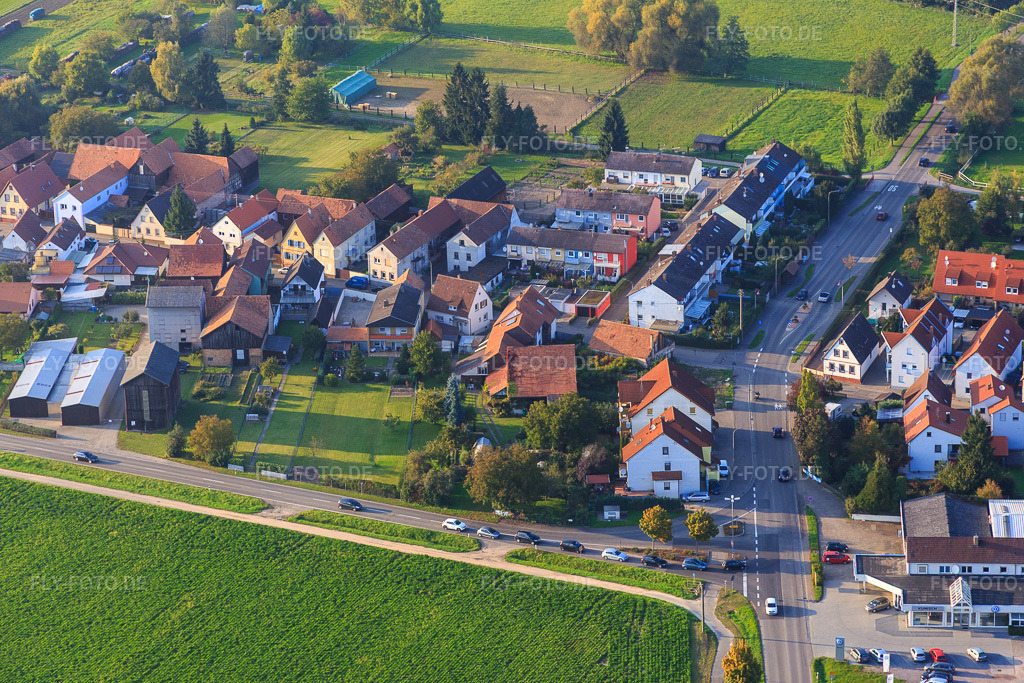 Luftbild: Brehmstr im Ortsteil Minderslachen in Kandel im Bundesland Rheinland-Pfalz in Deutschland. Foto: IMG_073890.jpg vom 03.10.2014 durch Werner Riehm/FLY-FOTO.de