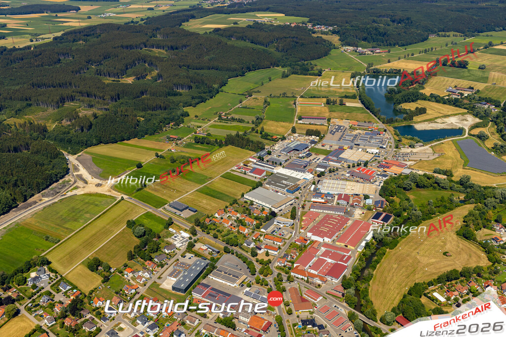 Die Luftaufnahme Gewerbegebiet - Babenhausen wurde 2022 vom Flugzeug aus (keine Drohne) erstellt. Hohe Auflösung -für große Poster und Wandbilder geeignet - Garantiert!