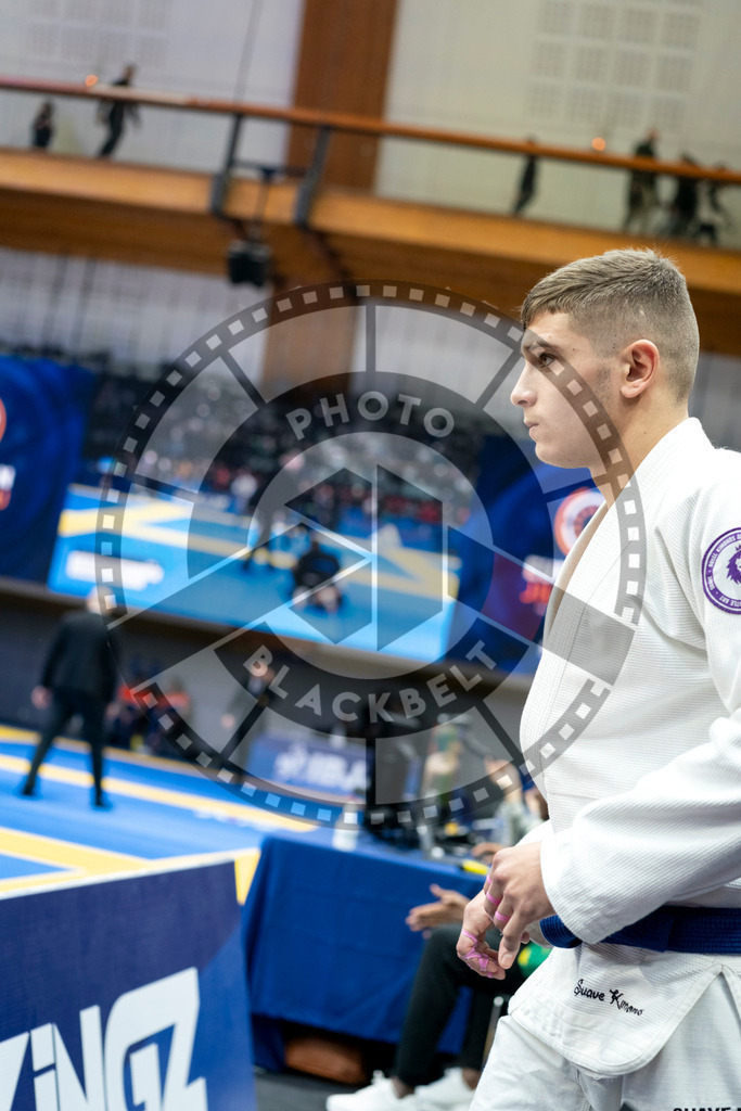 20240121PBB6475 | Fighters compete during the second day of the IBJJF European Championship in Paris, France, on January 21, 2024.