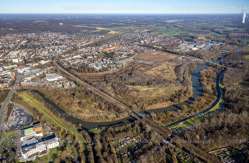 Luenen230203951 | Luftbild, Victoria-Halde, Naturschutzgebiet Lippeaue, Fluss Lippe, Lünen, Ruhrgebiet, Nordrhein-Westfalen, Deutschland