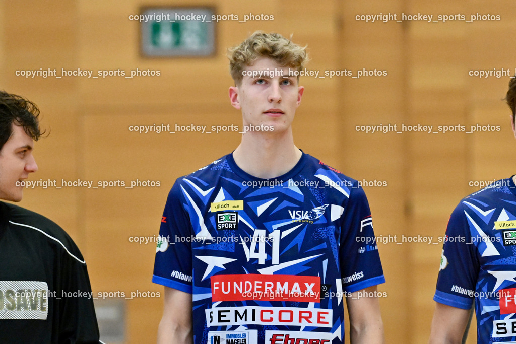 VSV Unihockey  vs. FBK Loka  | #41 Rok Kopavnik VSV Unihockey, VSV Unihockey  vs. FBK Loka , VSV Unihockey  vs. FBK Loka  am 25.01.2026 in Villach (Ballspielhalle St. Martin), Austria, (Photo by Bernd Stefan)