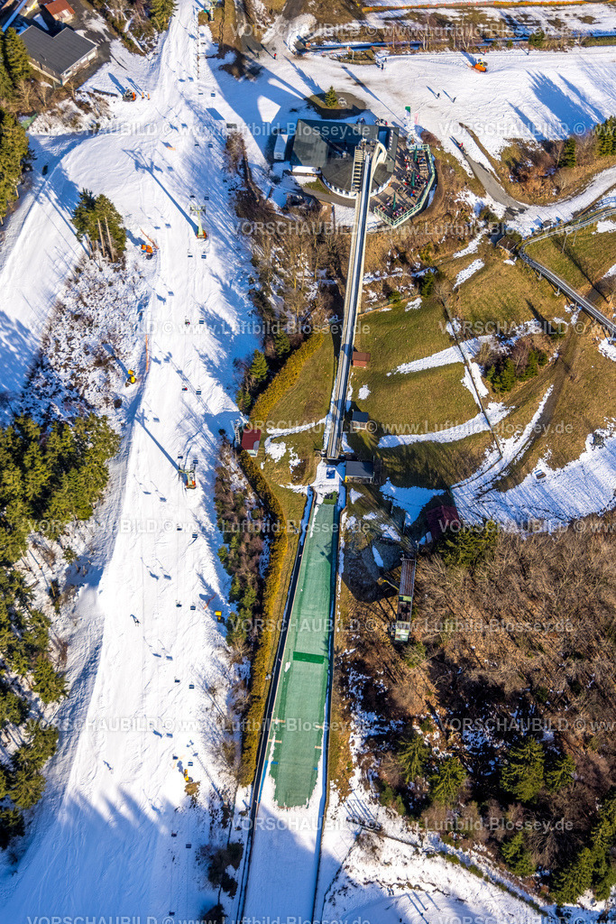 Winterberg260105012 | Luftbild, St. Georg Sprungschanze, Skipiste und Sessellift, Winterberg, Sauerland, Nordrhein-Westfalen, Deutschland