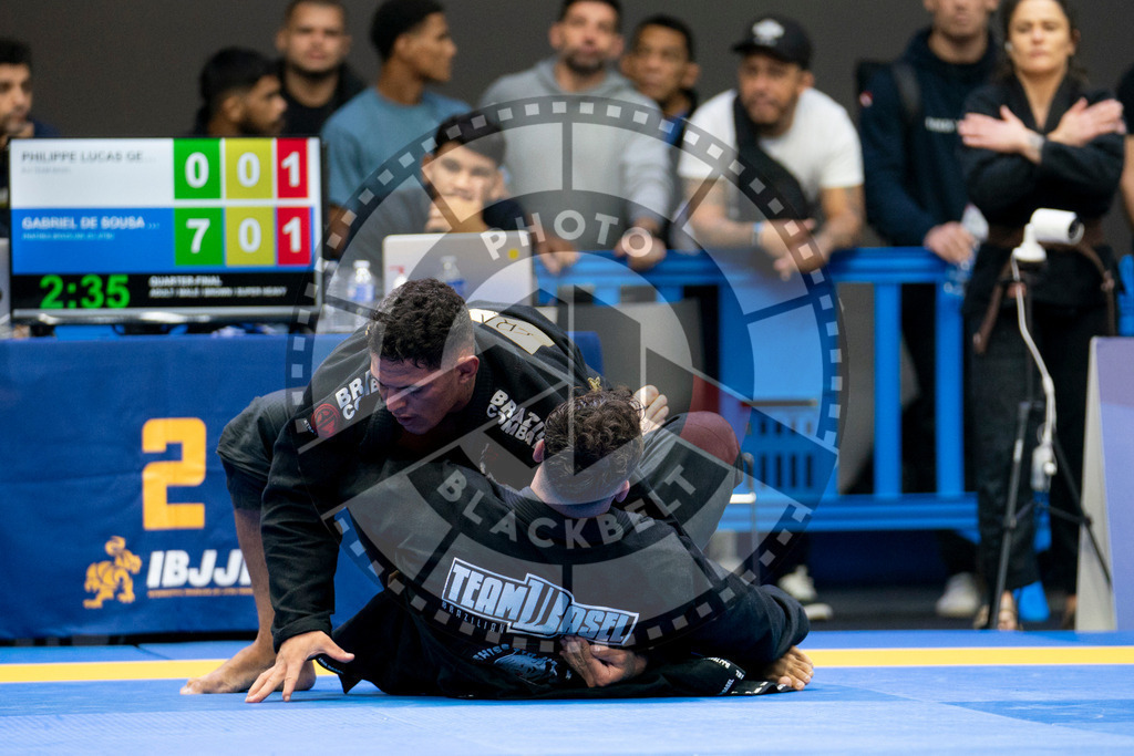 20240124PBB01516 | Fighters compete during the second day of the IBJJF European Championship in Paris, France, on January 24, 2024.