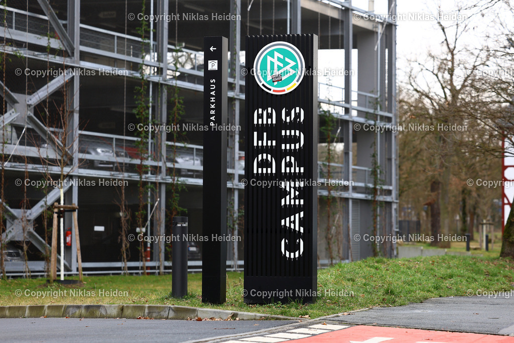 NH_News_DFBBundesgericht_Frankfurt_28022025 | Die Einfahrt des DFB-Campus in Frankfurt am Main.News/Stock I DFB-Campus I Verhandlung DFB-Bundesgericht I 28.02.2025