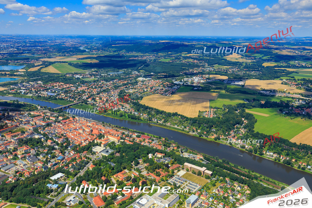 Luftbild von  Pirna - Luftaufnahme wurde 2016 von https://frankenair.de mittels Flugzeug (keine Drohne) erstellt - die Geschenkidee