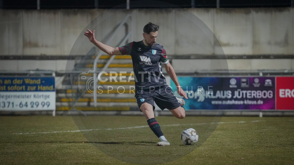 Fußball, Herren, Saison 2025/2026, Regionalliga Nordost, 20. Spieltag, FSV 63 Luckenwalde vs. 1.FC Magdeburg II, Mittwoch 04.03.2026, Werner-Seelenbinder-Stadion Luckenwalde, | Fußball, Herren, Saison 2025/2026, Regionalliga Nordost, 20. Spieltag, FSV 63 Luckenwalde vs. 1.FC Magdeburg II, Mittwoch 04.03.2026, Werner-Seelenbinder-Stadion Luckenwalde, Im Bild: Mihailo Trkulja (Magdeburg) - Realisiert mit Pictrs.com