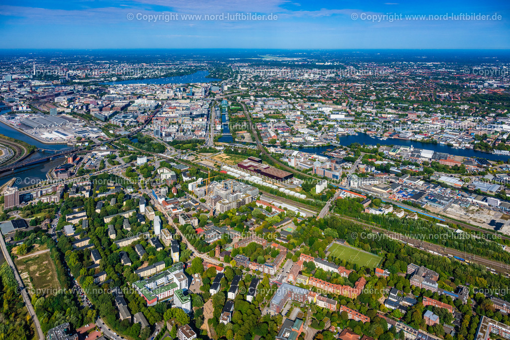 Hamburg_Rothenburgsort_ELS_8023200925 | HAMBURG 20.09.2025 Entwicklungsgebiet "Neuer Huckepackbahnhof der Industriebrache an der Billstraße im Stadtteil Rothenburgsort in Hamburg. // Development area "New piggyback station on the industrial wasteland at Billstrasse in the Rothenburgsort district of Hamburg. Foto: Martin Elsen