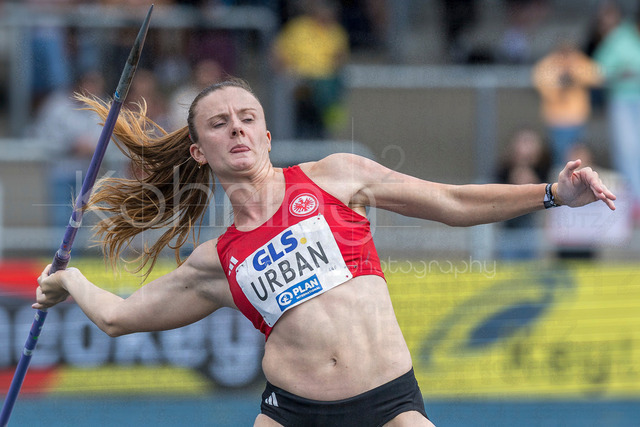 Deutsche Leichtathletik-Meisterschaften; Bochum-Wattenscheid, 26.07.2026 | Lilly Urban (Eintracht Frankfurt e.V.), Speerwurf; Deutsche Leichtathletik-Meisterschaften am 26.07.2026 im Lorheide-Stadion, Bochum-Wattenscheid (Nordrhein-Westfalen).