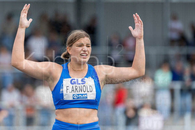 Deutsche Leichtathletik-Meisterschaften; Bochum-Wattenscheid, 26.07.2026 | Franca Arnold (TSV SCHOTT Mainz), Speerwurf; Deutsche Leichtathletik-Meisterschaften am 26.07.2026 im Lorheide-Stadion, Bochum-Wattenscheid (Nordrhein-Westfalen).