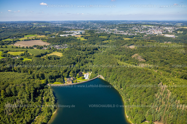 Ennepetal230800849 | Luftbild, Hasper Talsperre und Staumauer, Waldgebiet, Haspe, Hagen, Ruhrgebiet, Nordrhein-Westfalen, Deutschland