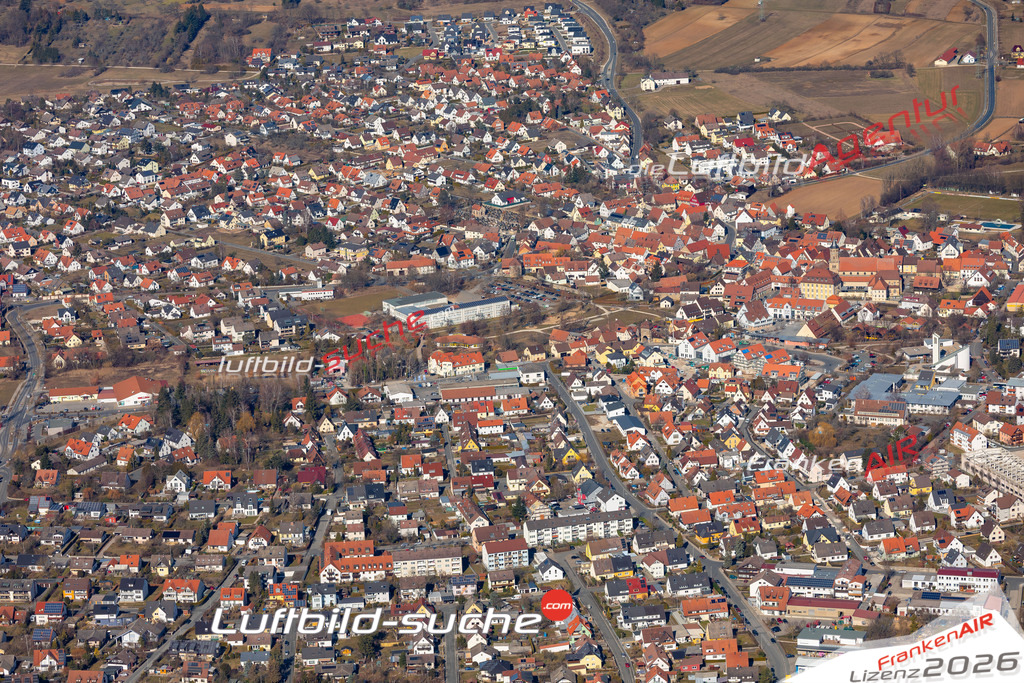 Das Luftbild der Stadt Neuenkirchen am Brand wurde 2019 vom Flugzeug heraus erstellt (keine Drohne) Aufnahmehöhe ca.400 Meter- hohe Auflösung- beste Druck-Qualität garantiert!